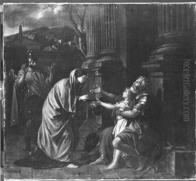 Belisar (nach Jacques-Louis David) Oil Painting by Johann Peter Von Langer