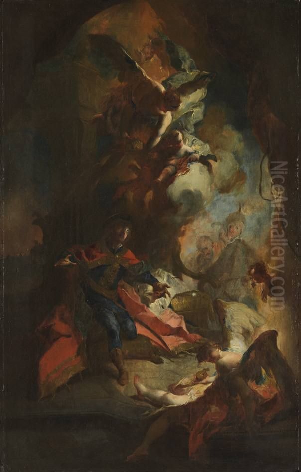 Die Uberbringung der Konigskrone an den hl. Stephan von Ungarn Oil Painting by Franz Anton Maulbertsch
