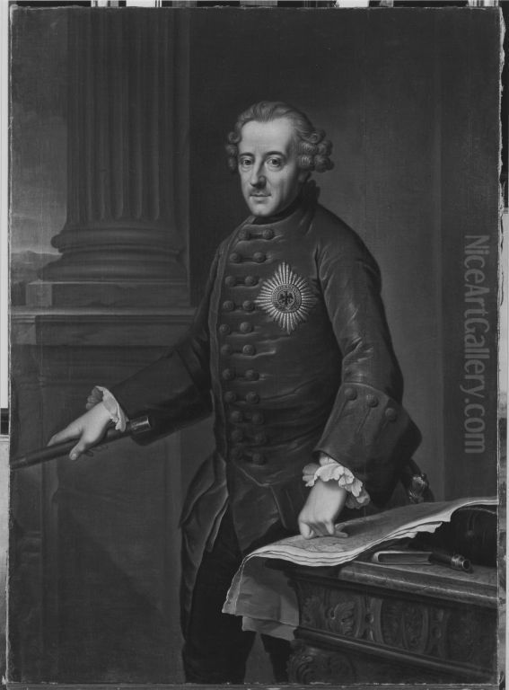 Friedrich der Grosse Oil Painting by Johann Georg Ziesenis