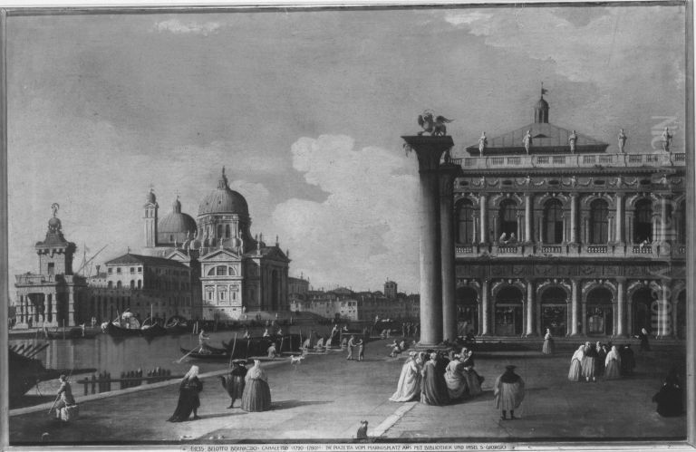 Sudteil der Piazzetta mit der Biblioteca Marciana und Canale Grande Oil Painting by Canaletto