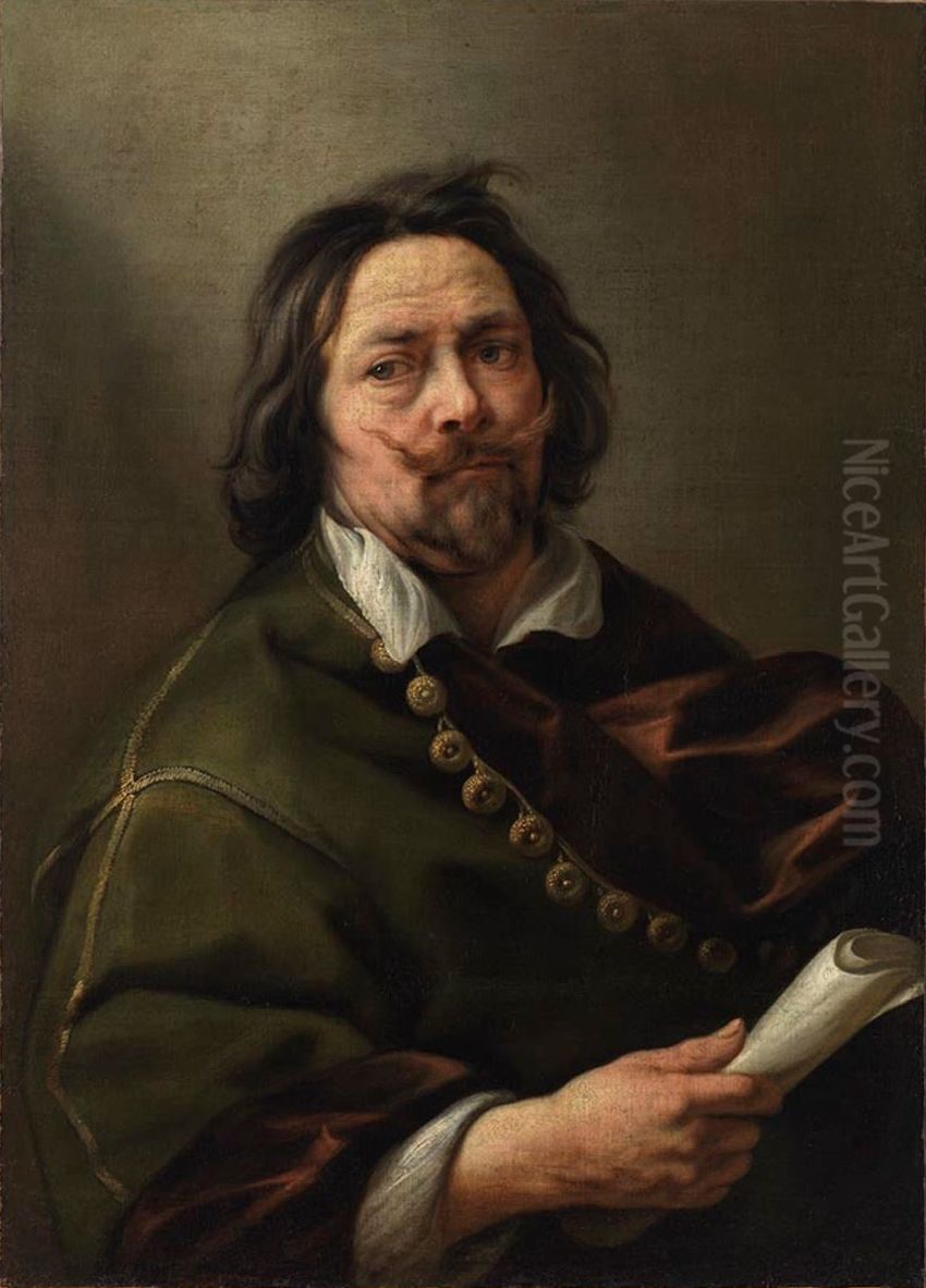 Self portrait Oil Painting by Jacob Jordaens
