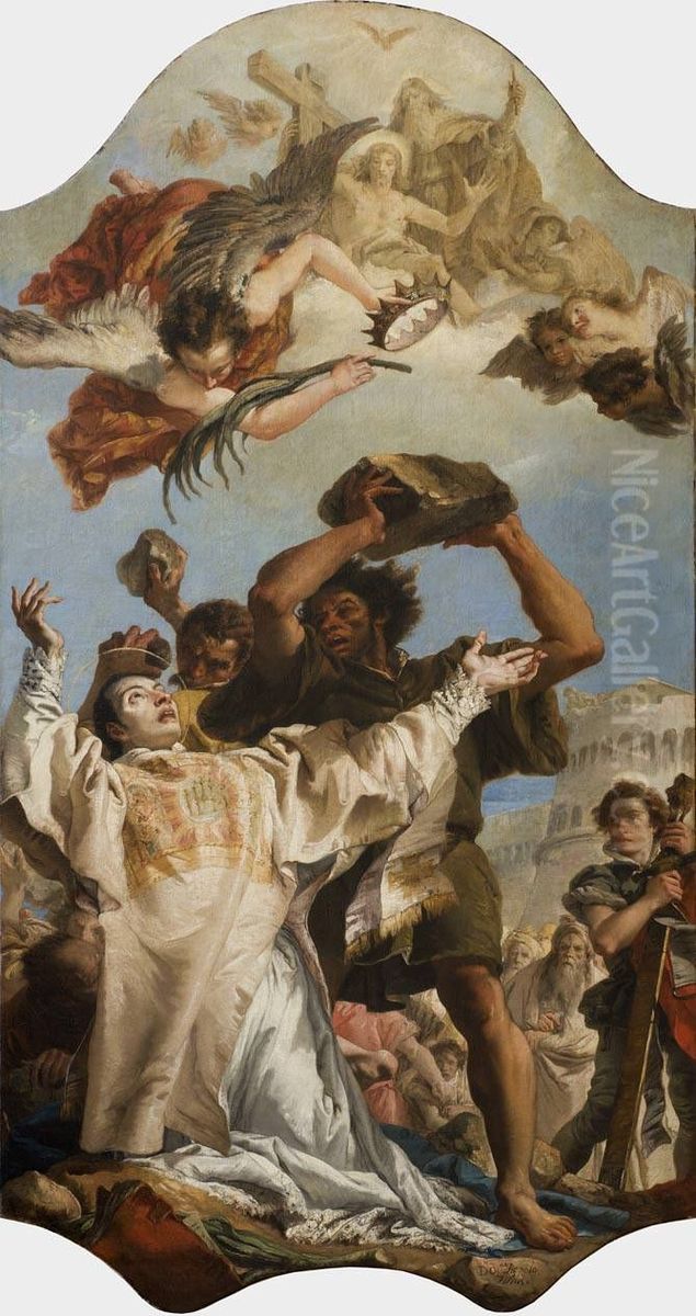 Steinigung des hl. Stephanus Oil Painting by Giovanni Domenico Tiepolo