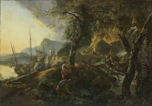 Landschaft mit einsturzender Brucke