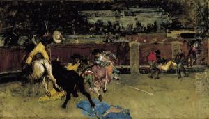 Bullfight. Wounded Picador
