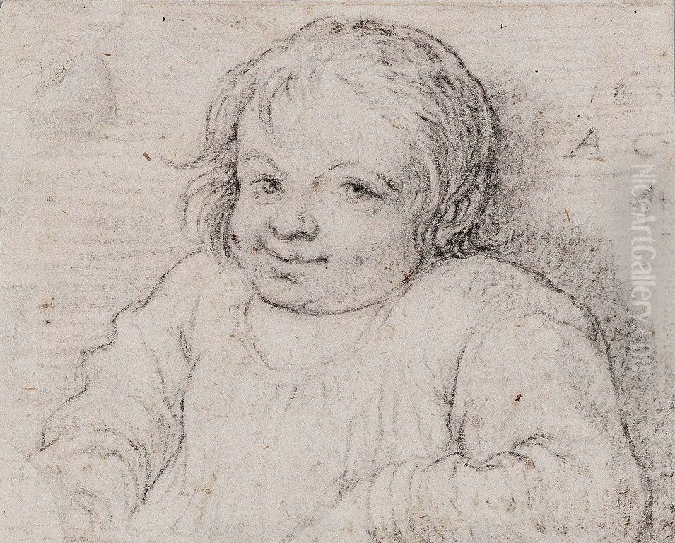 Bust of a child. Oil Painting by Aelbert Cuyp