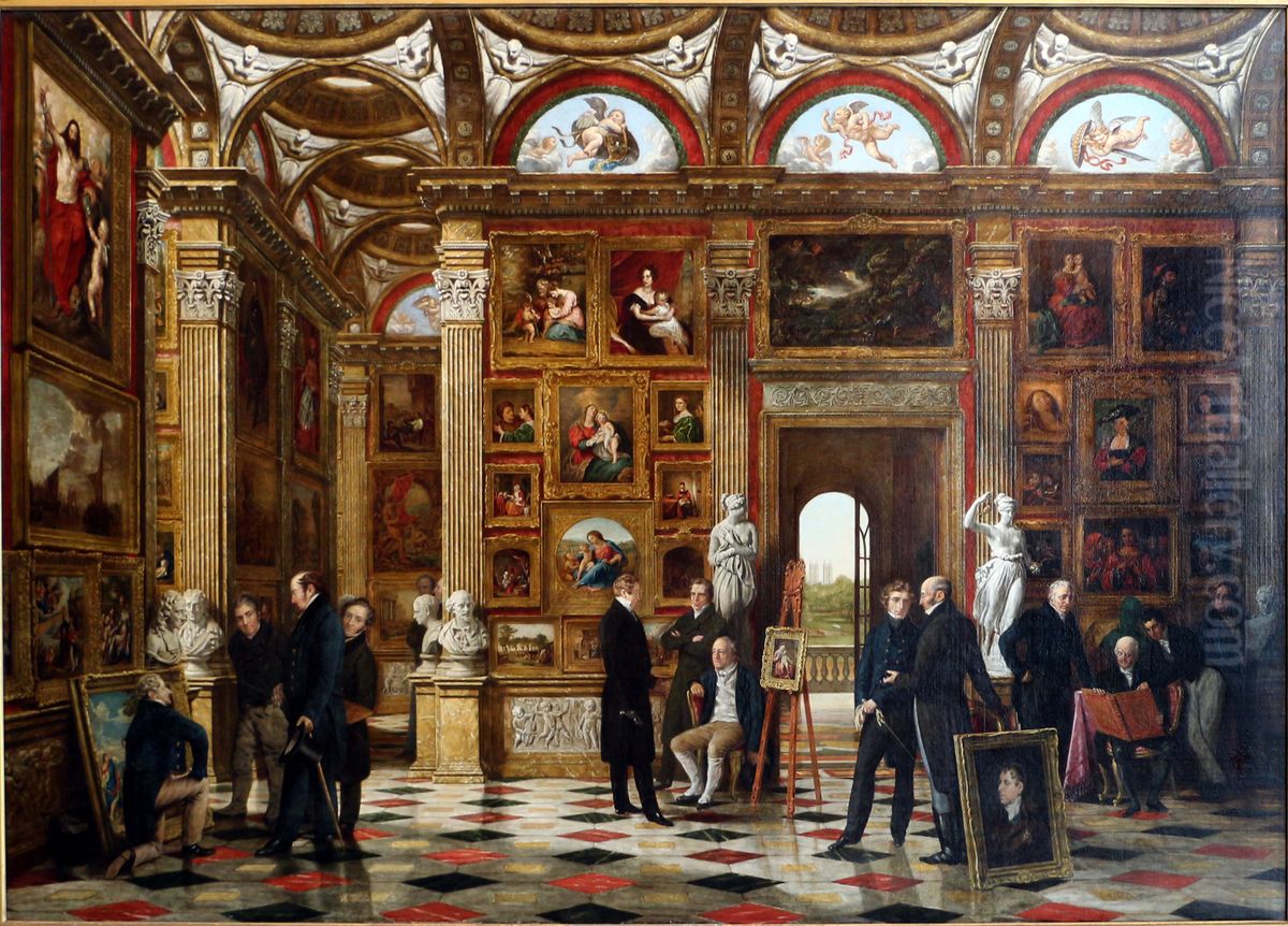 Patrons and lovers of art Oil Painting by Pieter Christoffel Wonder