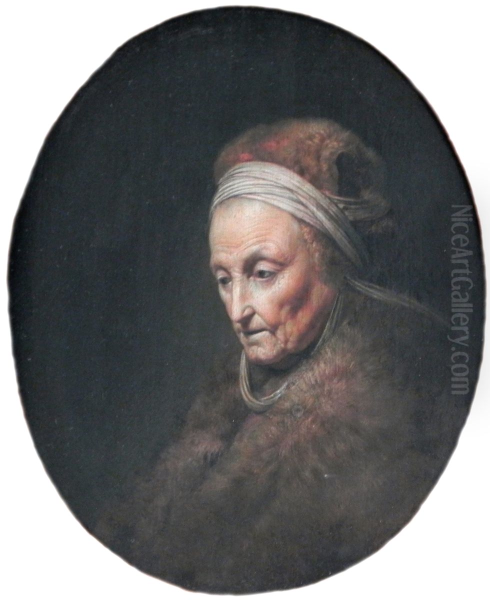 Alte Frau mit Pelzmutze Oil Painting by Gerrit Dou