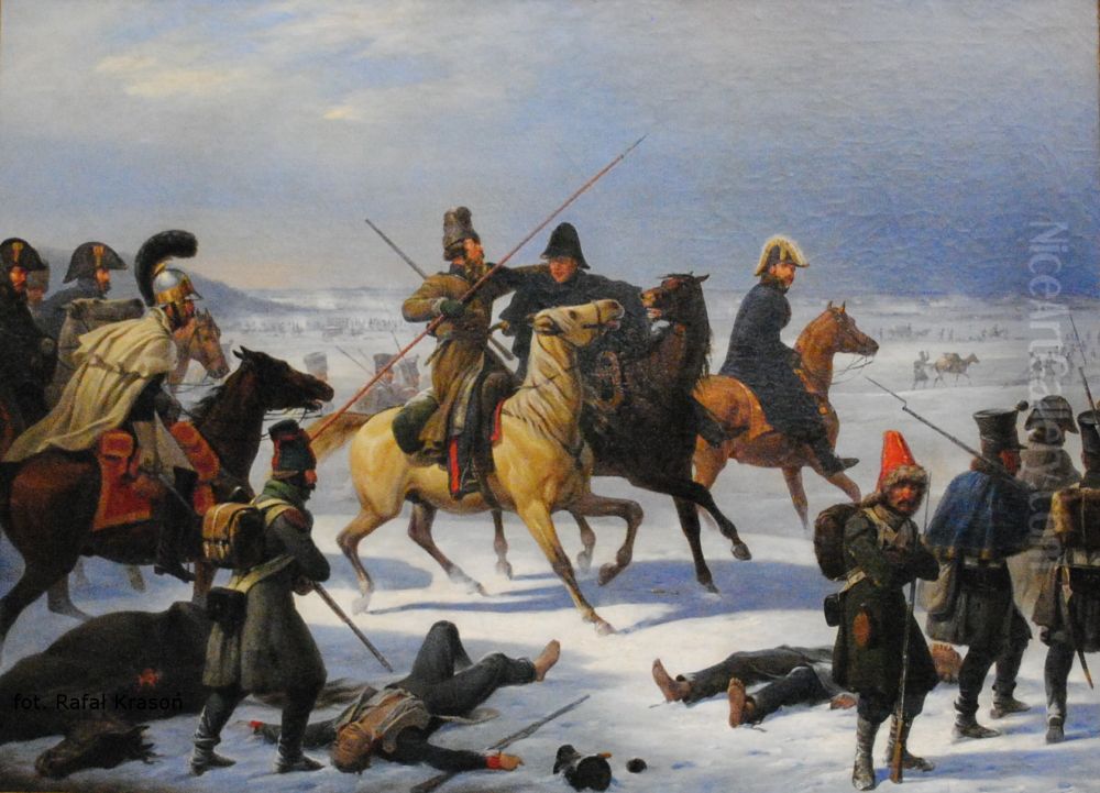 Odwrot spod Moskwy, epizod z roku 1812. Oil Painting by January Suchodolski