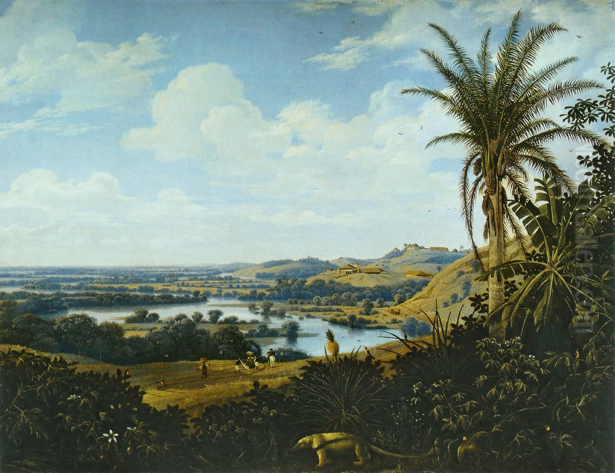 Paysage bresilien avec fourmilier Oil Painting by Frans Post