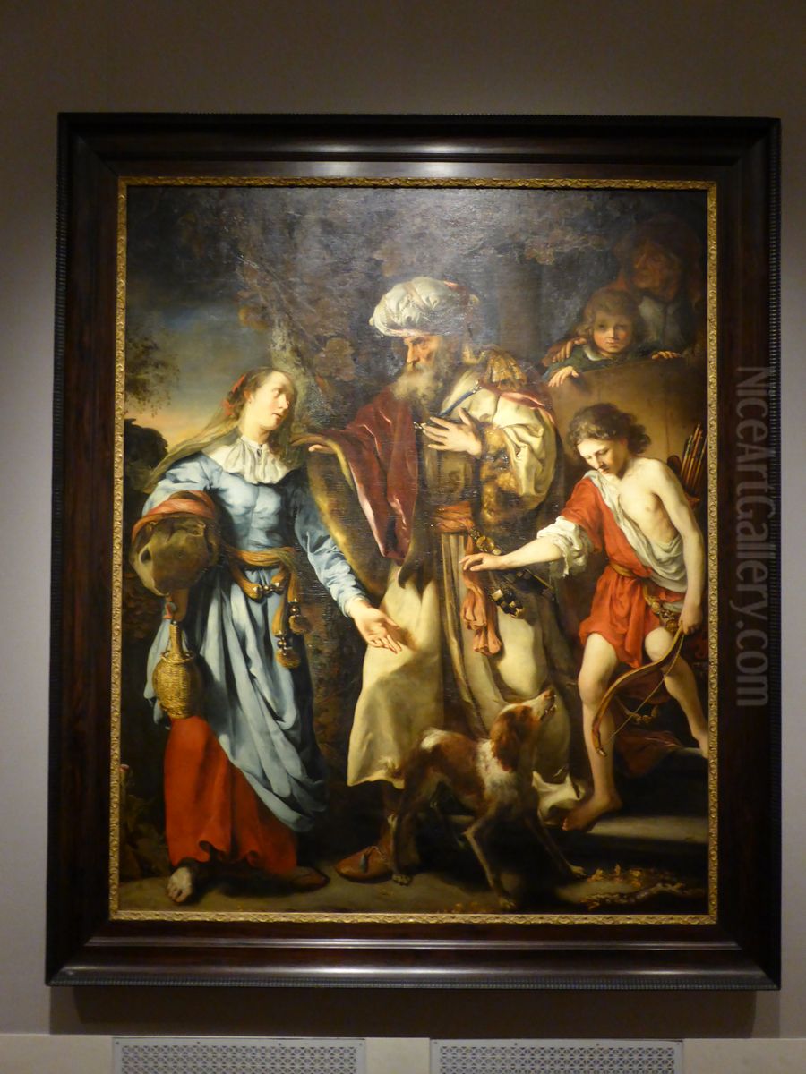 Abraham verstoss Hagar und Ismael Oil Painting by Godfrey Kneller