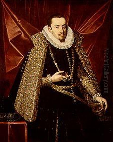 Portrait of Archduke Albrecht VII the Pious of Austria Oil Painting by Juan Pantoja de la Cruz