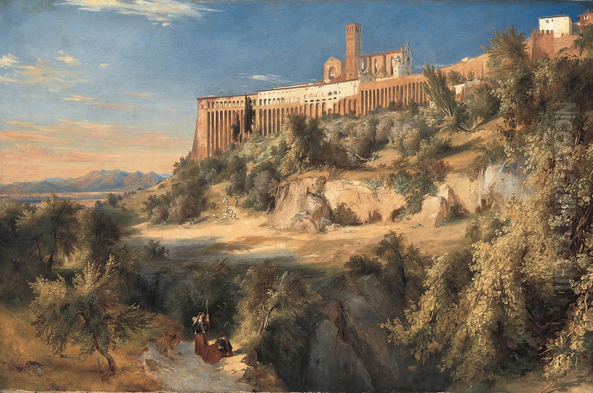 Blick auf Assisi Oil Painting by Carl Blechen