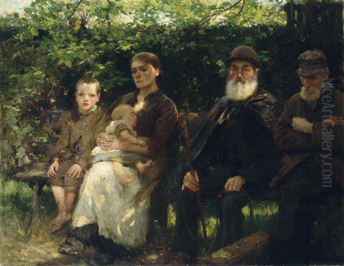 In a Dublin Park, Light and Shade Oil Painting by Walter Osborne