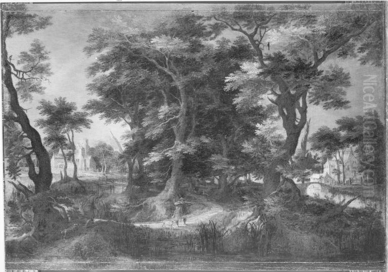 Waldlandschaft Oil Painting by Gillis d'Hondecoeter