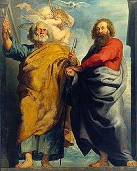 Die Apostel Petrus und Paulus Oil Painting by (studio of) Rubens, Peter Paul