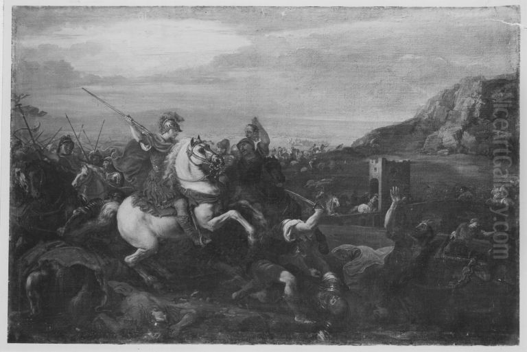 Die Schlacht an der milvischen Brucke Oil Painting by Jacques Courtois