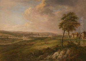 Blick auf die Mainmundung und die Stadt Mainz von Hochheim aus