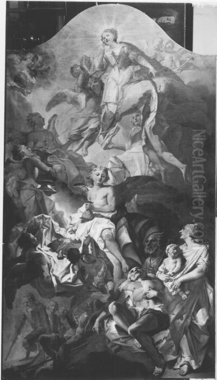 Hl. Elisabeth Oil Painting by Matthaus Gunther