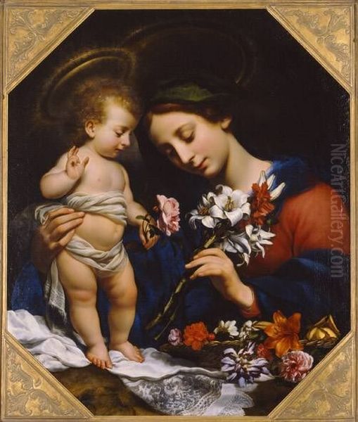 Madonna mit der Lilie Oil Painting by Carlo Dolci