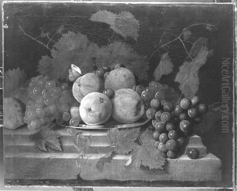 Stillleben mit Trauben und Apfeln Oil Painting by Peter Jacob Horemans