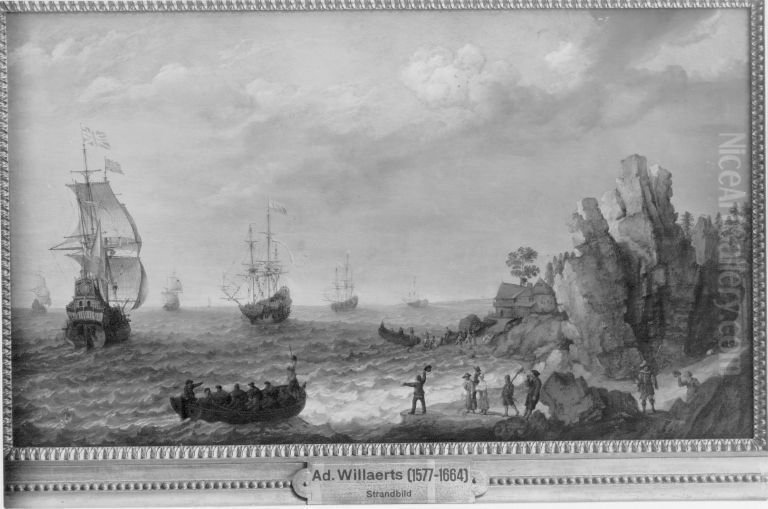 Strandbild Oil Painting by Adam Willaerts