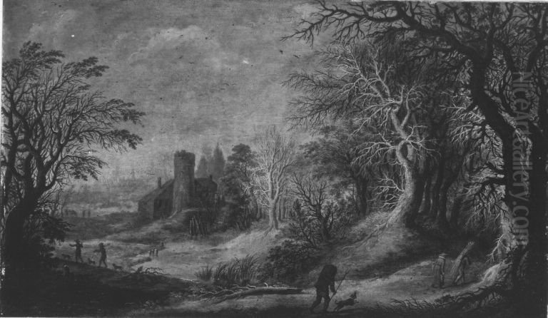 Winterlandschaft Oil Painting by Denis van Alsloot