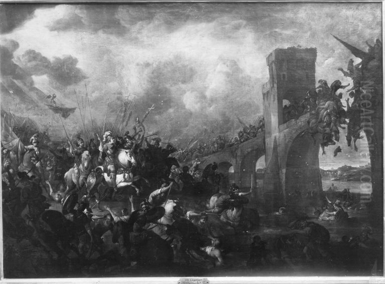 Sieg Konstantins in der Schlacht am Ponte Molle Oil Painting by Johannes Lingelbach