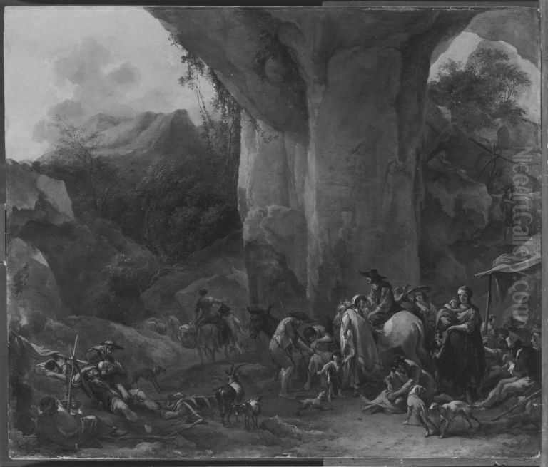 Zigeunerlager Oil Painting by Nicolaes Pieterszoon Berchem