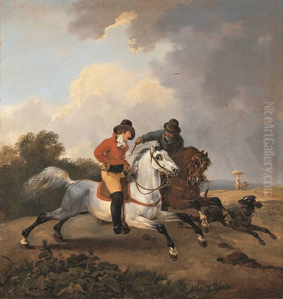 Zwei Reiter Oil Painting by Wilhelm von Kobell (1766-1853)