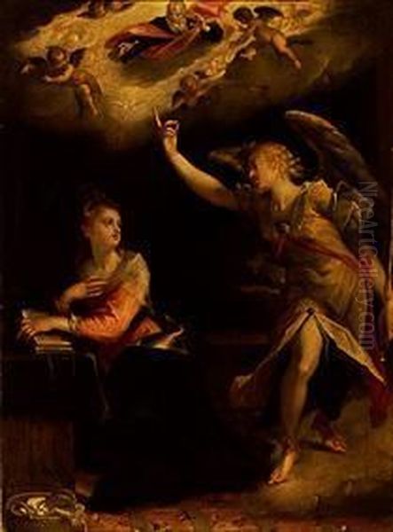 Die Verkundigung an Maria Oil Painting by Hans Von Aachen