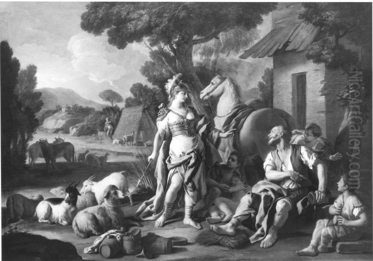 Erminia bei den Hirten Oil Painting by Francesco de Mura