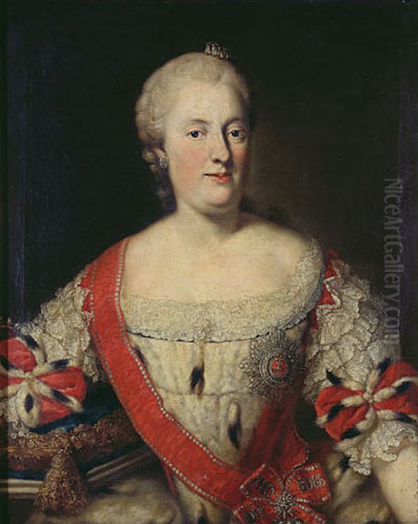 Bildnis der Maria Anna, Gemahlin des Kurfursten Max III. Joseph von Bayern Oil Painting by Georg Desmarees