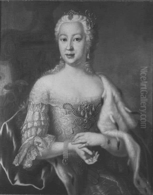 Bildnis der Maria Anna, Tochter von Joseph Karl Emanuel von Pfalz-Sulzbach; Gattin Herzog Clemens' von Bayern Oil Painting by Georg Desmarees