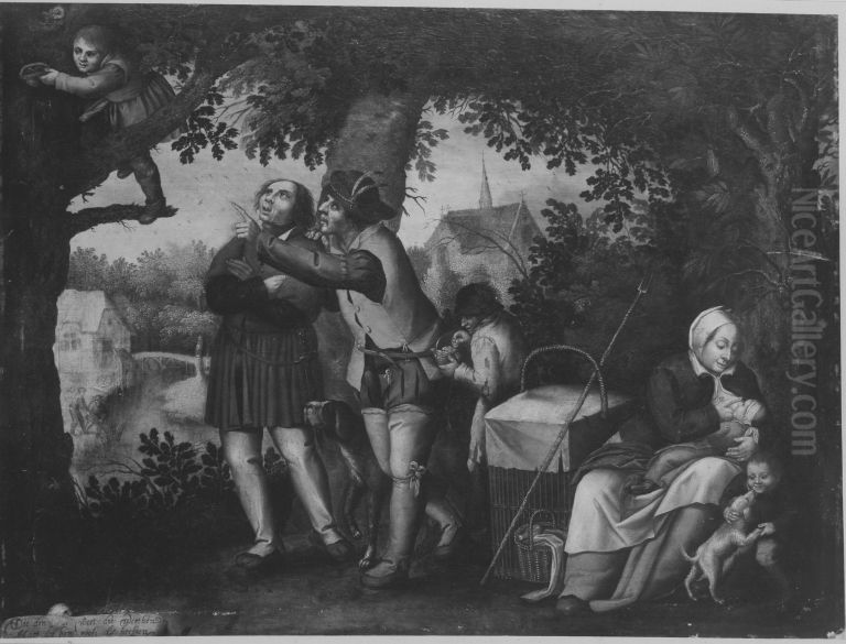 Der Nestrauber Oil Painting by David Vinckboons I