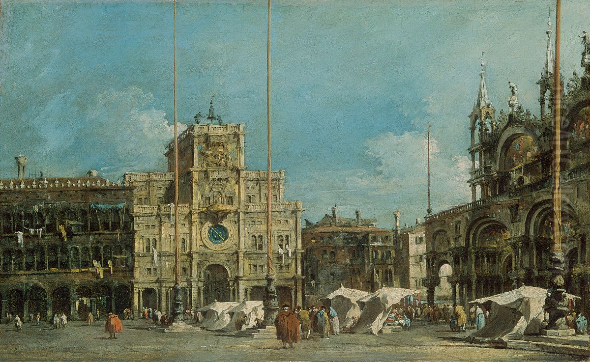 The Torre dell'Orologio in Piazza San Marco Oil Painting by Francesco Guardi