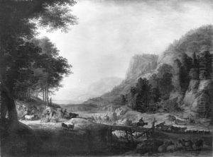 Flusslandschaft (Jakob teilt seine Herde am Jabbok)
