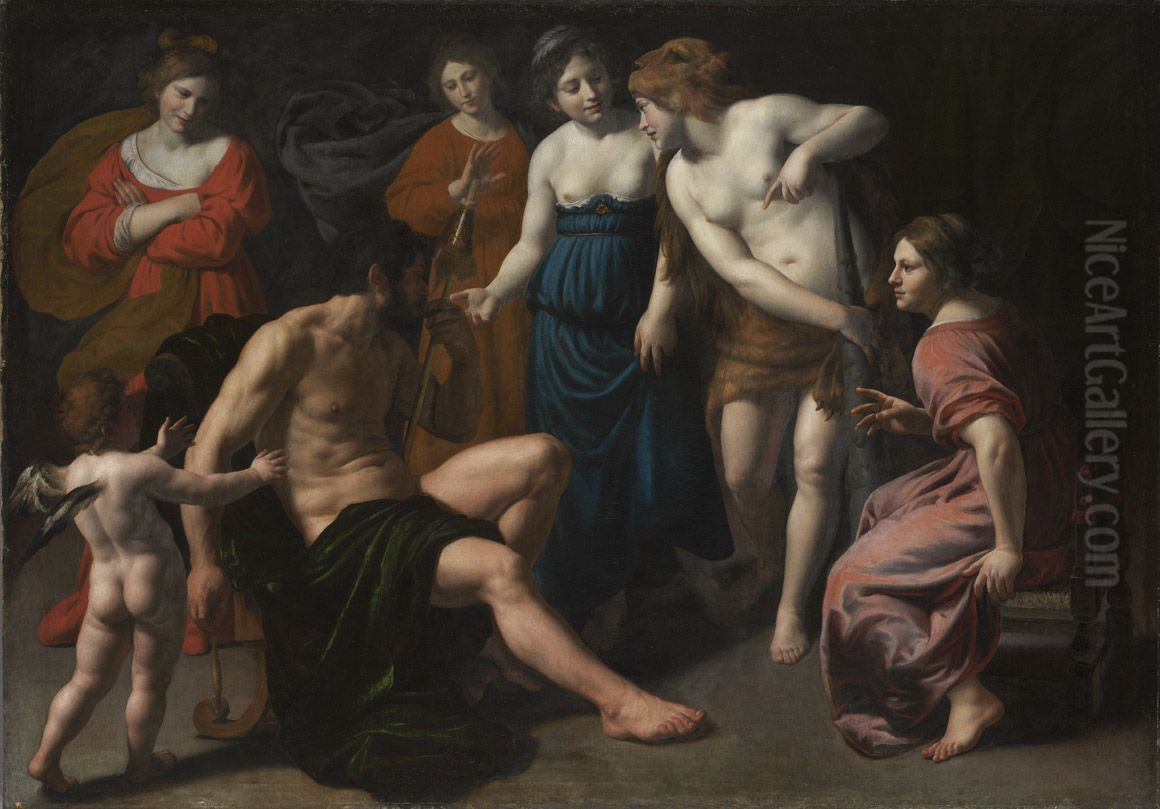 Herkules und Omphale Oil Painting by Alessandro Turchi