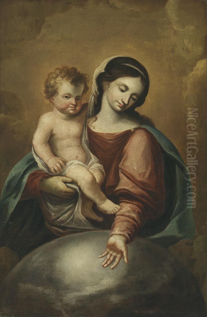 Maria mit dem Jesusknaben Oil Painting by Andreas Wolff