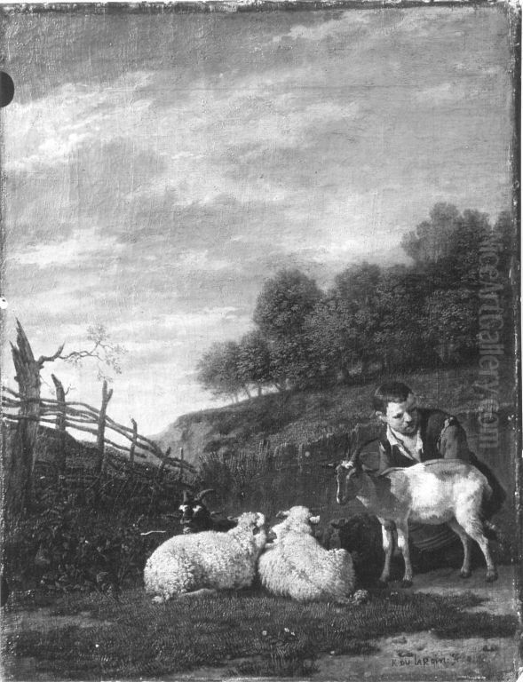 Hirtenjunge mit Vieh Oil Painting by Karel Dujardin
