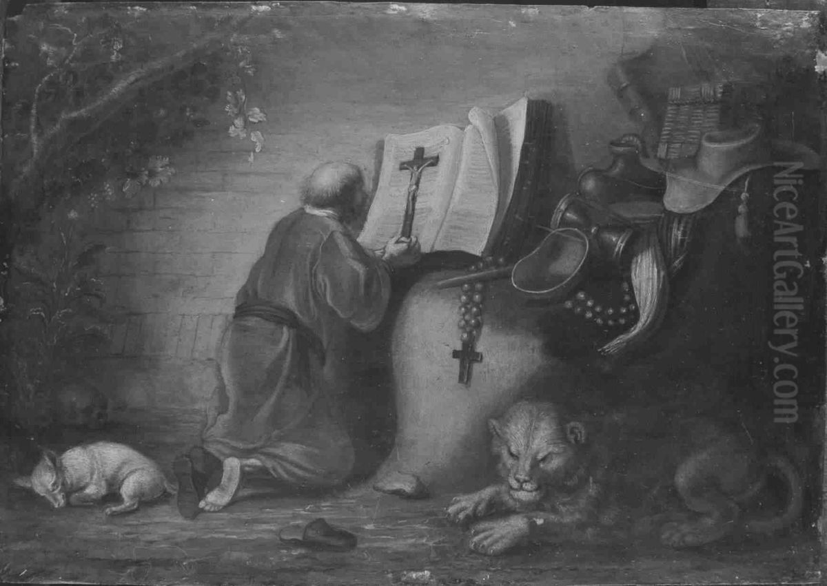 Hl. Hieronymus Oil Painting by Gerrit Dou