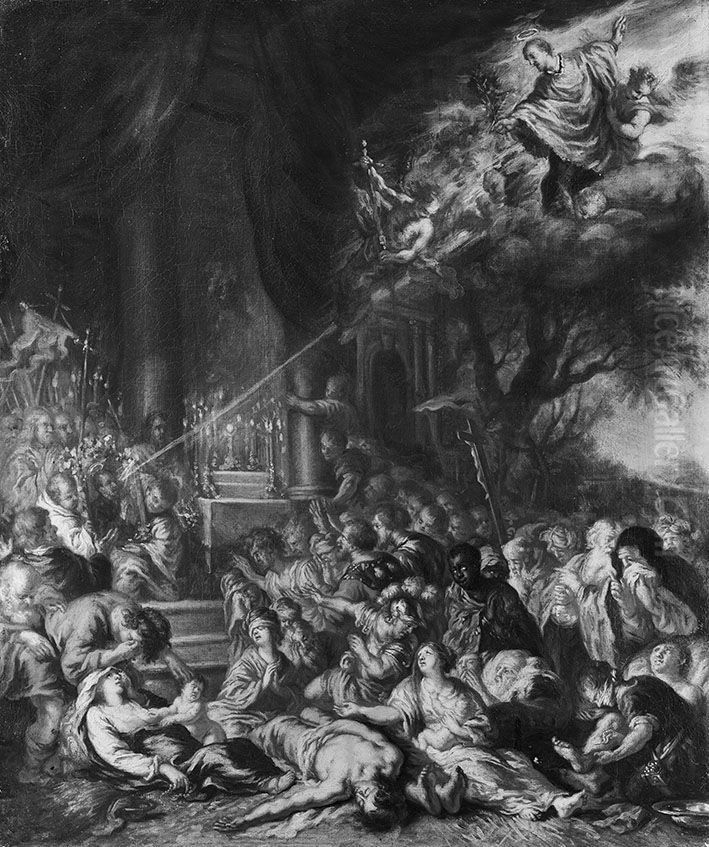 Wunder des hl. Cajetan an Pestkranken Oil Painting by Joachim von, I Sandrart