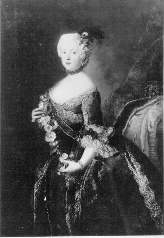 Prinzessin Anna Amalia von Preussen Oil Painting by Antoine Pesne