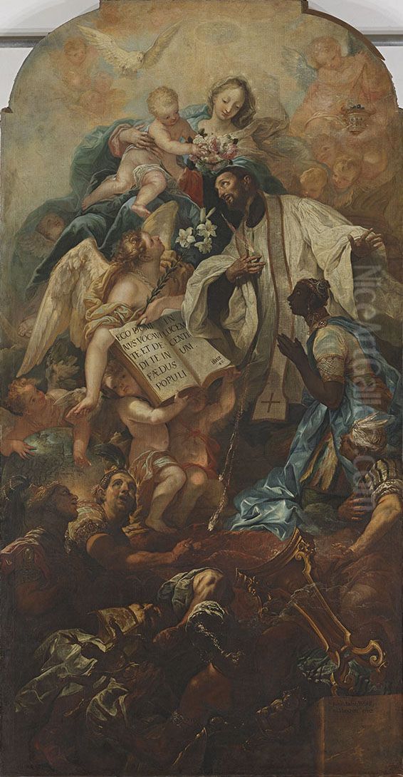 Verherrlichung des hl. Franz Xaver Oil Painting by Andreas Wolff