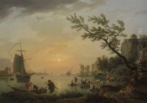 Seehafen bei Sonnenuntergang