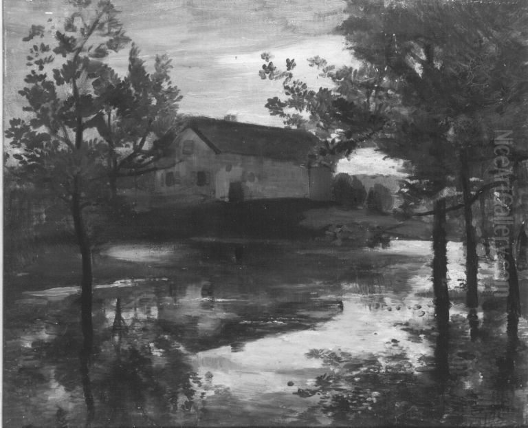 Uberschwemmungsstudie Oil Painting by Ludwig Von Lofftz