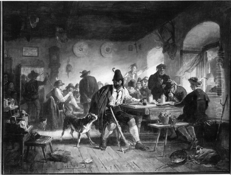 Der unheimliche Gast Oil Painting by Karl Von Enhuber