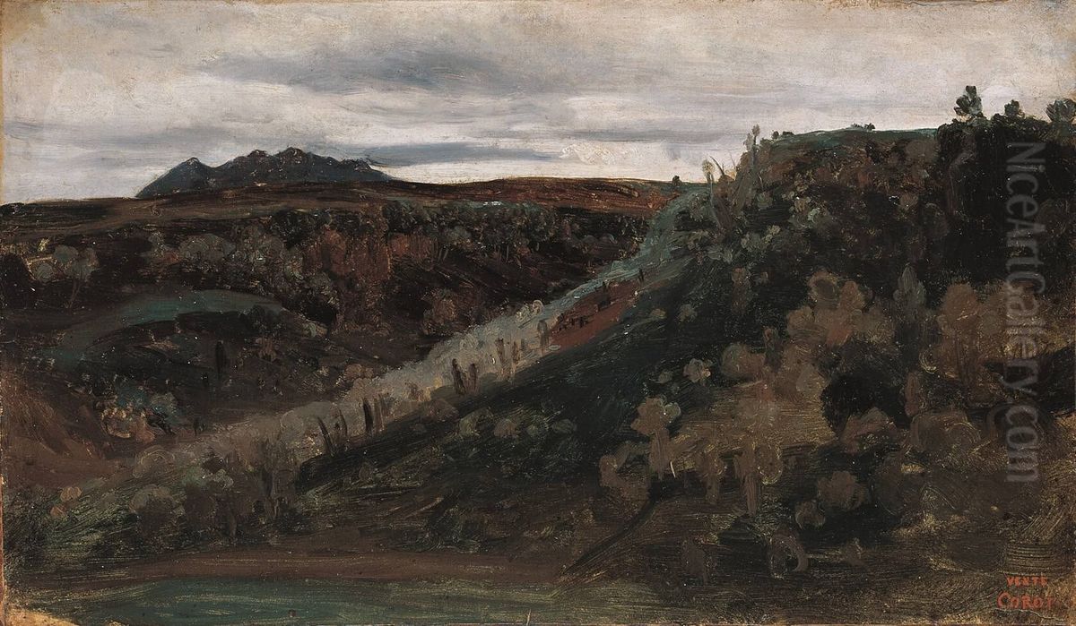 Die Campagna bei Rom Oil Painting by Jean-Baptiste Camille Corot
