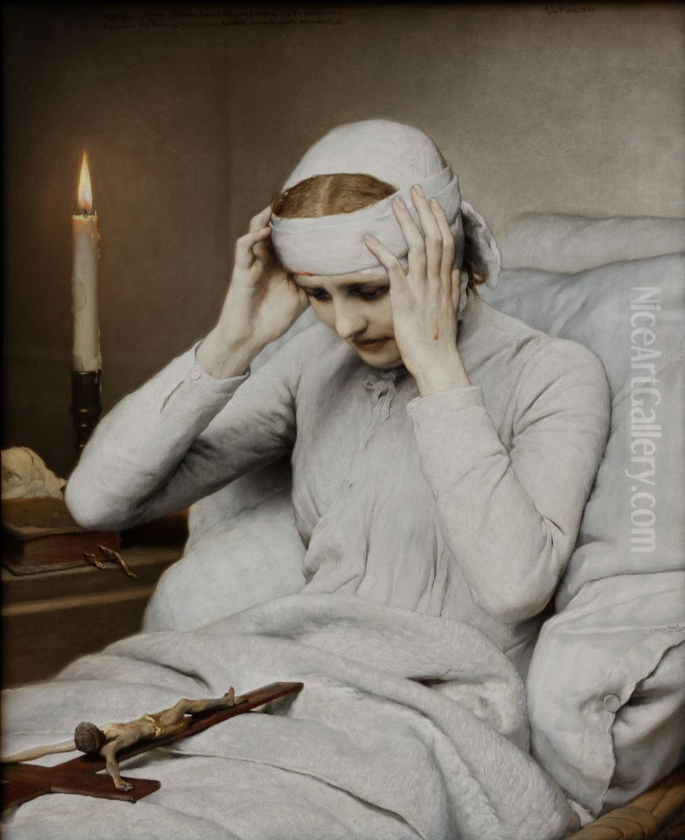 The Ecstatic Virgin Anna Katharina Emmerich Oil Painting by Gabriel von Max