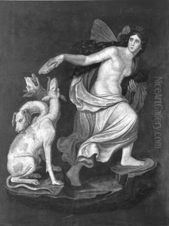 Psyche und Cerberus Oil Painting by Wilhelm von Kaulbach