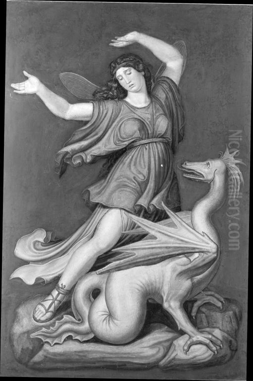 Psyche und das Ungeheuer Oil Painting by Wilhelm von Kaulbach